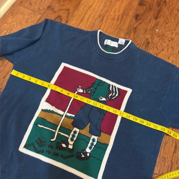 Vintage Players by Van Heusen Golf Sweater XL – Plaid Elbow Patches - Picture 8 of 12